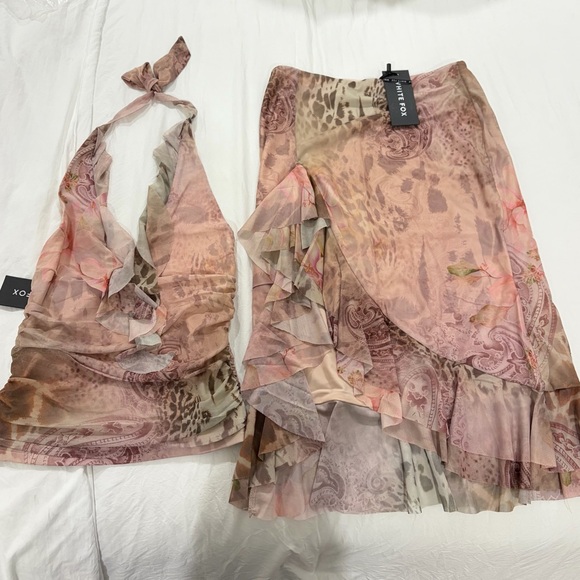 White Fox Boutique Dresses & Skirts - White Fox Boutique Pink and Beige Skirt Set